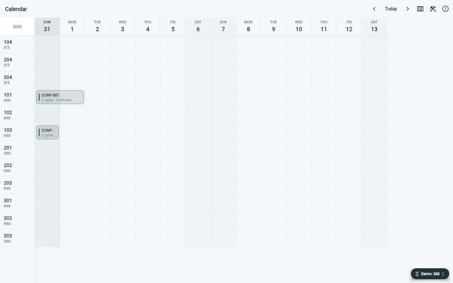 Rack calendar